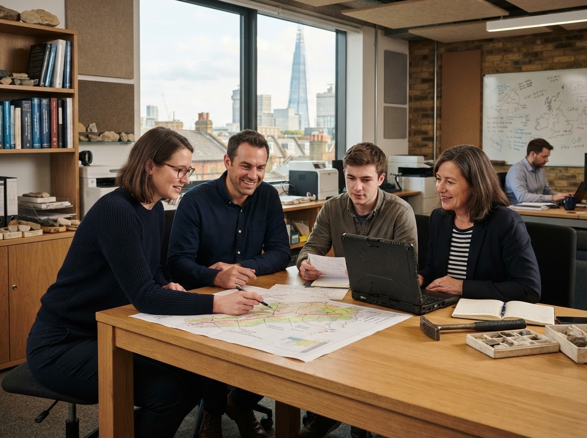 Gravelly data analysts reviewing predictive model output
